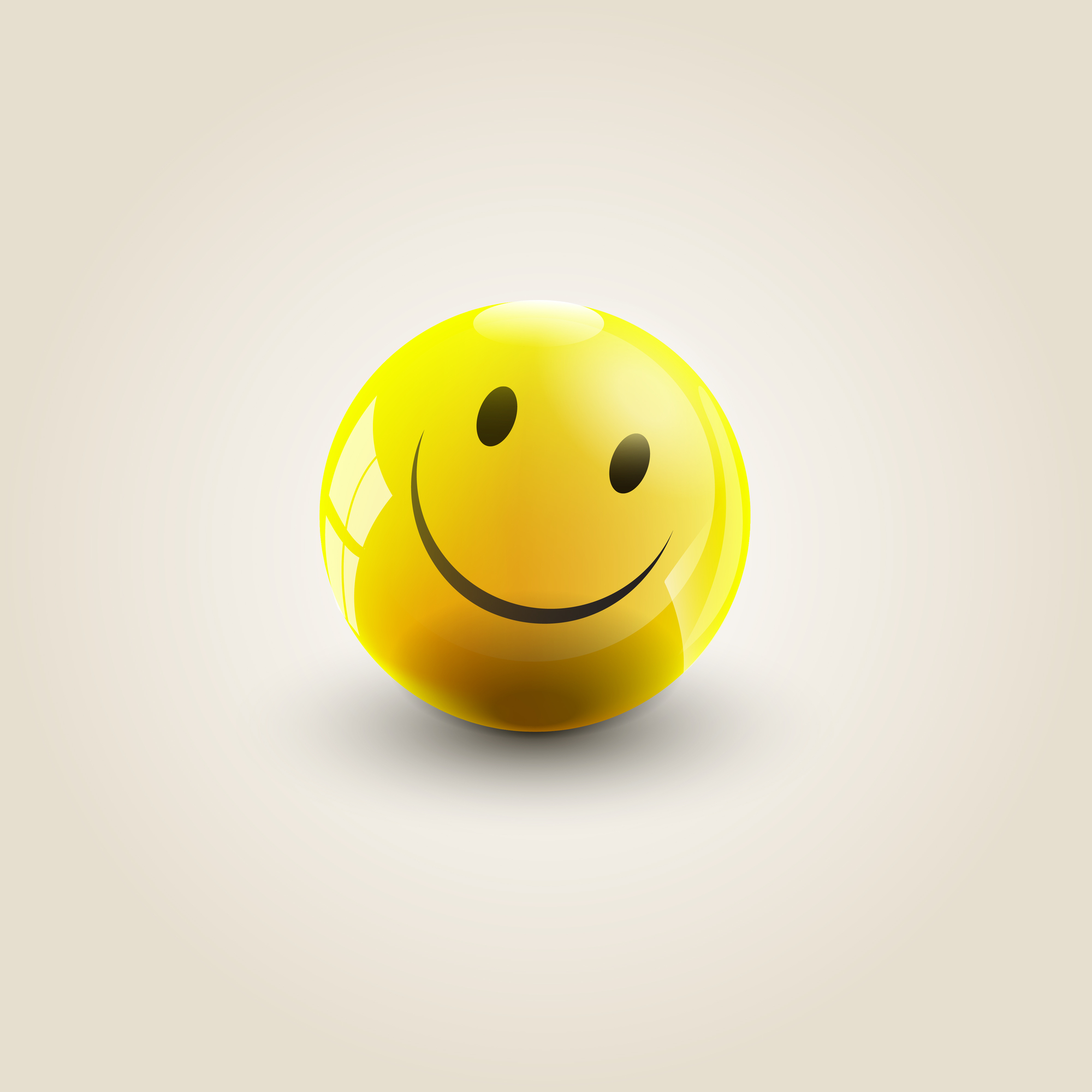Yellow ball with a smiley face